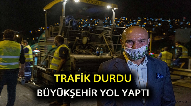 Trafik durdu Büyükşehir yol yaptı