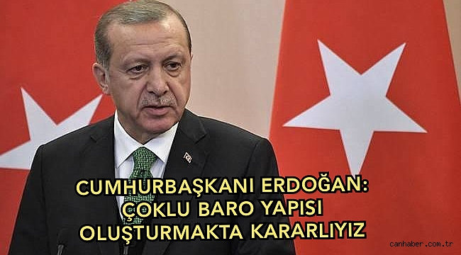 Cumhurbaşkanı Erdoğan: Çoklu baro yapısı oluşturmakta kararlıyız