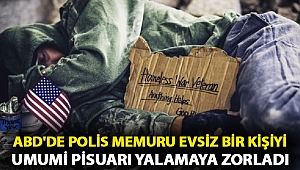 ABD'de polis memuru evsiz bir kişiyi umumi pisuarı yalamaya zorladı