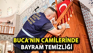 Buca’nın camilerinde bayram temizliği