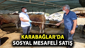 Karabağlar’da sosyal mesafeli satış