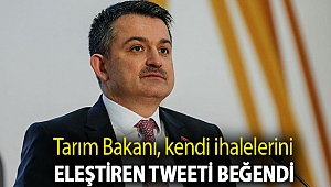 Tarım Bakanı, kendi ihalelerini eleştiren tweeti beğendi