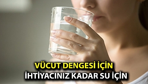 Vücut dengesi için ihtiyacınız kadar su için!