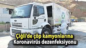 Çiğli’de çöp kamyonlarına Koronavirüs dezenfeksiyonu