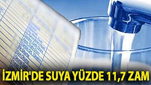 İzmir'de suya yüzde 11,7 zam