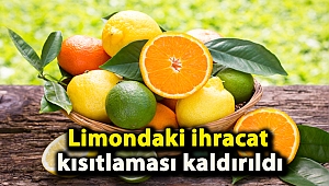 Limondaki ihracat kısıtlaması kaldırıldı