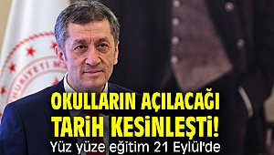 Okulların açılacağı tarih kesinleşti! Yüz yüze eğitim 21 Eylül'de