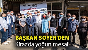 Başkan Soyer’den Kiraz’da yoğun mesai