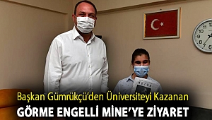 Başkan Utku Gümrükçü’den Üniversiteyi Kazanan Görme Engelli Mine’ye ziyaret