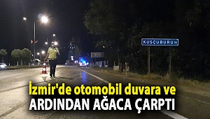 İzmir'de otomobil duvara ve ardından ağaca çarptı: 2 ölü, 2 yaralı
