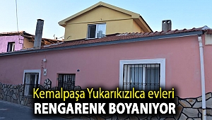 Kemalpaşa Yukarıkızılca evleri rengarenk boyanıyor
