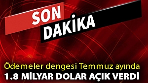 Ödemeler dengesi Temmuz ayında 1.8 milyar dolar açık verdi