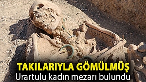 Takılarıyla gömülmüş Urartulu kadın mezarı bulundu