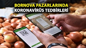 Bornova pazarlarında koronavirüs tedbirleri