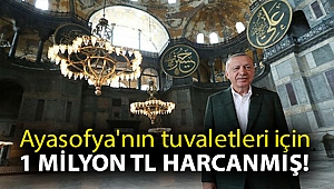 Camiye dönüştürülen Ayasofya'nın tuvaletleri için 1 milyon TL harcanmış!