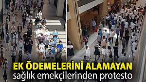 Ek ödemelerini alamayan sağlık emekçilerinden protesto