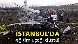 İstanbul'da eğitim uçağı düştü!