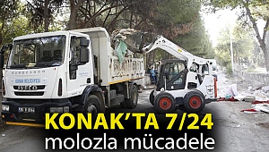 Konak’ta 7/24 molozla mücadele