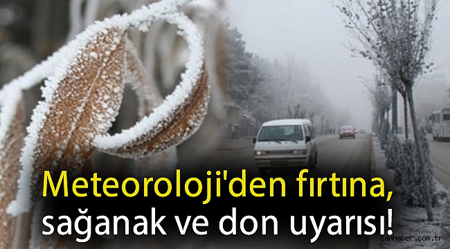 Meteoroloji'den fırtına, sağanak ve don uyarısı!
