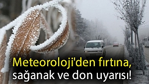 Meteoroloji'den fırtına, sağanak ve don uyarısı!