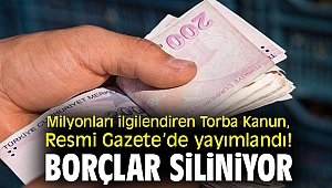 Milyonları ilgilendiren Torba Kanun, Resmi Gazete’de yayımlandı! Borçlar siliniyor...