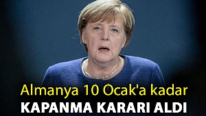 Almanya 10 Ocak'a kadar kapanma kararı aldı