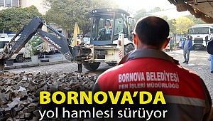 Bornova’da yol hamlesi sürüyor