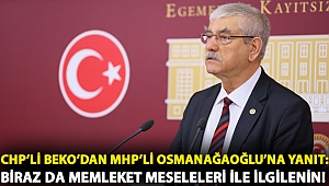 CHP'li Beko'dan MHP'li Osmanağaoğlu'na yanıt: Biraz da memleket meseleleri ile ilgilenin!