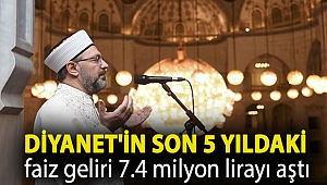 Diyanet'in son 5 yıldaki faiz geliri 7.4 milyon lirayı aştı