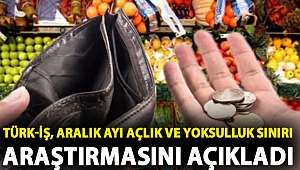 Türk-İş, aralık ayı açlık ve yoksulluk sınırı araştırmasını açıkladı