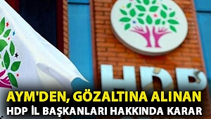 AYM'den, gözaltına alınan HDP il başkanları hakkında karar