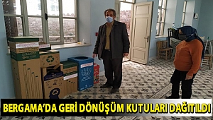 Bergama’da geri dönüşüm kutuları dağıtıldı