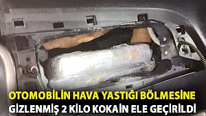 Otomobilin hava yastığı bölmesine gizlenmiş 2 kilo kokain ele geçirildi