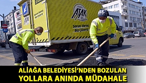 Aliağa Belediyesi'nden Bozulan Yollara Anında Müdahale
