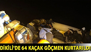 Dikili'de 64 kaçak göçmen kurtarıldı