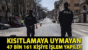 İçişleri: Kısıtlamaya uymayan 47 bin 161 kişiye işlem yapıldı