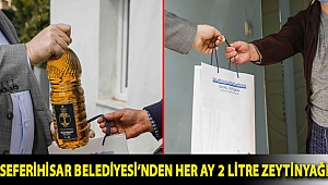 Seferihisar Belediyesi’nden her ay 2 litre zeytinyağı