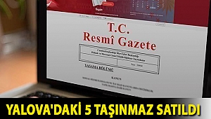 Yalova'daki 5 taşınmaz satıldı