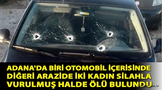 Adana'da biri otomobil içerisinde diğeri arazide iki kadın silahla vurulmuş halde ölü bulundu