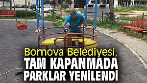 Bornova Belediyesi, tam kapanmada parklar yenilendi
