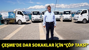 Çeşme’de dar sokaklar için “Çöp taksi”