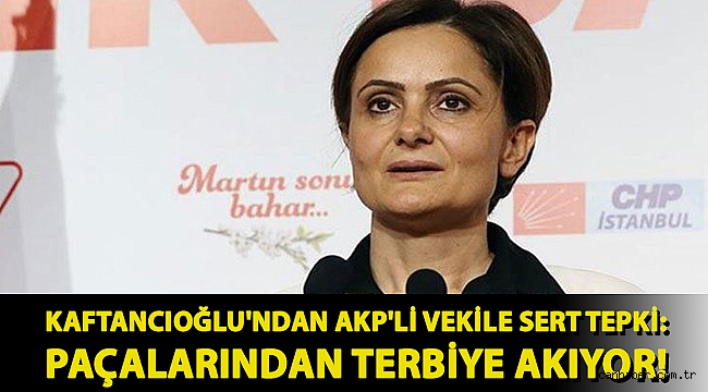 Kaftancıoğlu'ndan AKP'li vekile sert tepki: Paçalarından terbiye akıyor!
