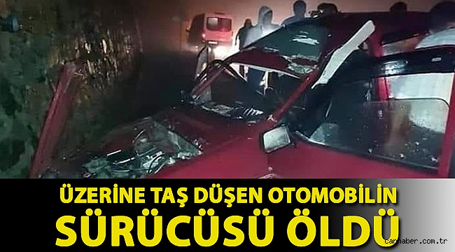 Ordu'da üzerine taş düşen otomobilin sürücüsü öldü