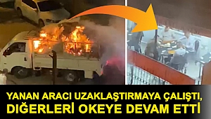 Yanan aracı uzaklaştırmaya çalıştı, diğerleri okeye devam etti