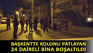 Başkentte kolonu patlayan 24 daireli bina boşaltıldı