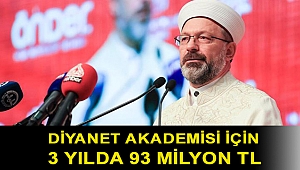 Diyanet Akademisi için 3 yılda 93 milyon TL