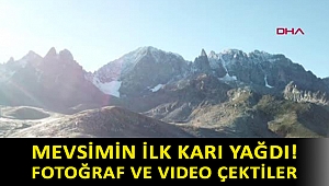 Mevsimin ilk karı yağdı! Fotoğraf ve video çektiler