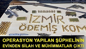 Operasyon yapılan şüphelinin evinden silah ve mühimmatlar çıktı