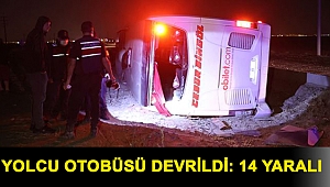 Yolcu otobüsü devrildi: 14 yaralı