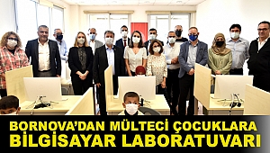 Bornova’dan mülteci çocuklara bilgisayar laboratuvarı